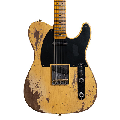 Fender Custom Shop 1951 Nocaster Super Heavy Relic Akçaağaç Klavye Super Faded Aged Nocaster Blonde Elektro Gitar